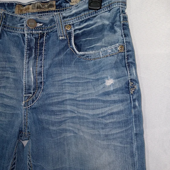 Vintage Buckle BKE Jeans Mens 32 X 32 Tyler Boot Cut Distressed Medium Wash Y2K - Picture 3 of 15